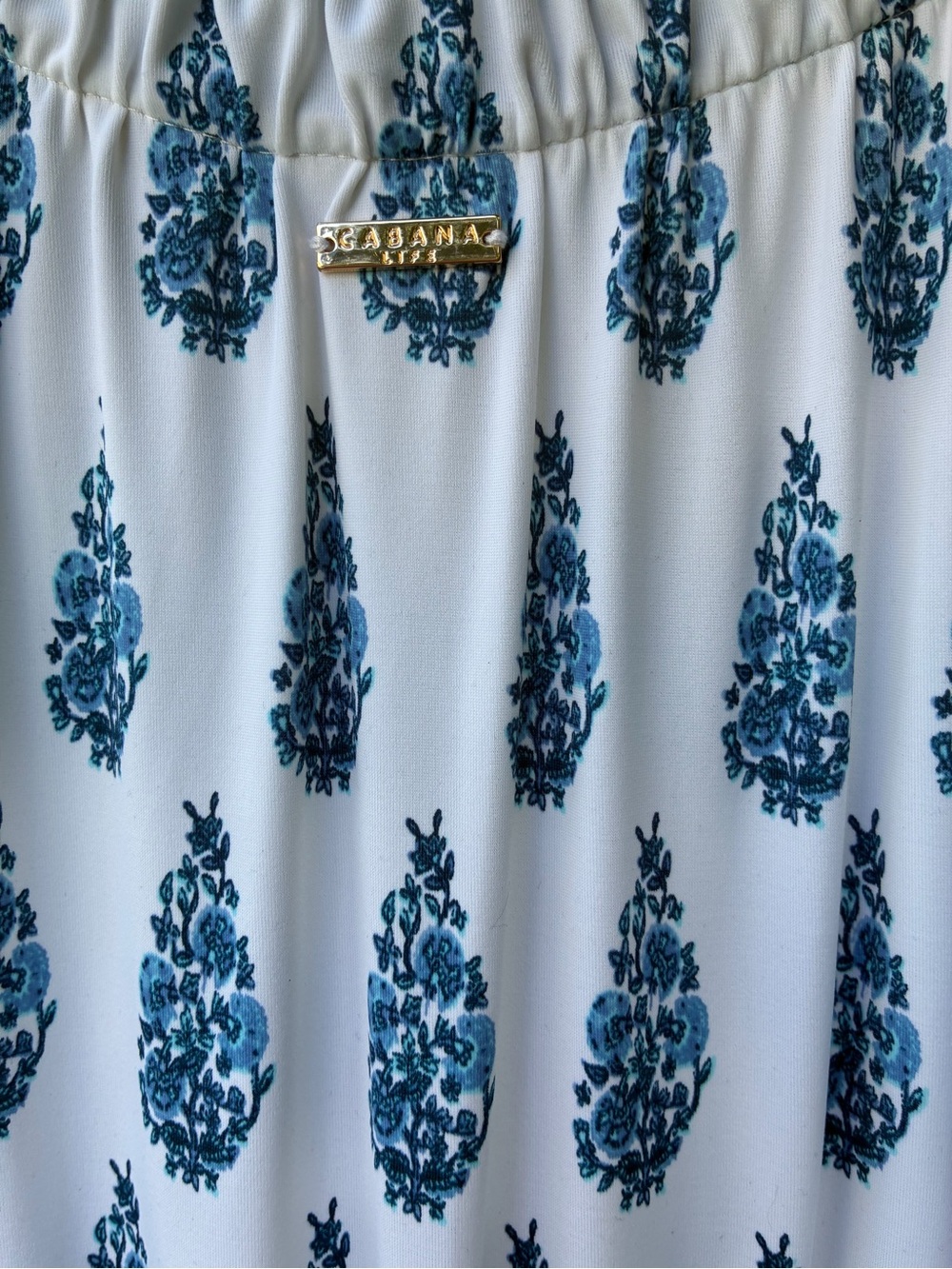 CABANA LIFE Delray Blue White Floral Halter Tie Waist Maxi Dress Size M - Picture 13 of 14